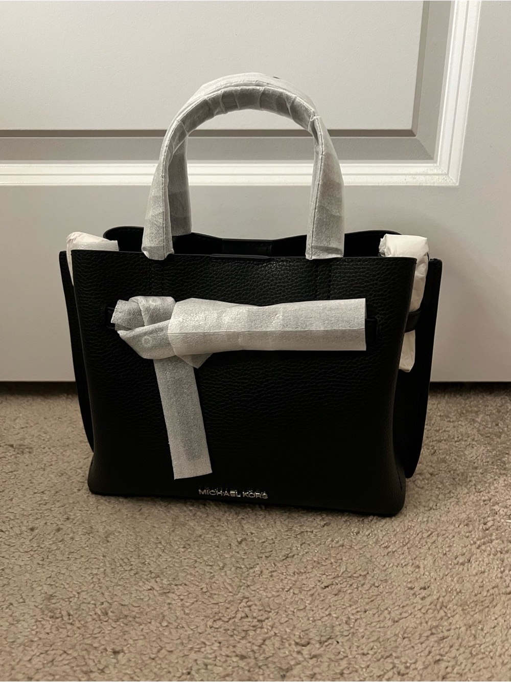 Michael Kors Emilia Small Satchel black/silver NWT